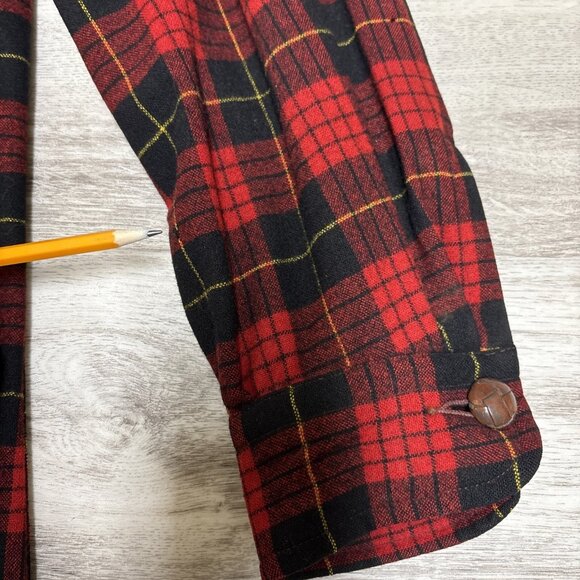 Vtg 50s Pendleton Plaid Sport Coat Wool Jacket Red Tartan Blazer Sz M Christmas - Picture 10 of 13